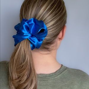 Cobalt Blue Silky Satin Scrunchie By Raven Lane | NWT Oversized Scrunchies